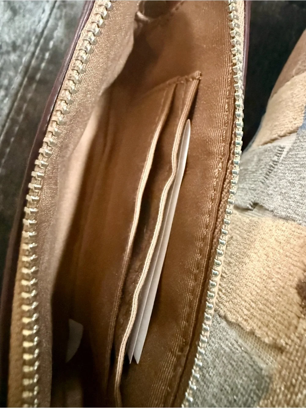 Coach Signature Zip Wristlet in Light Tan